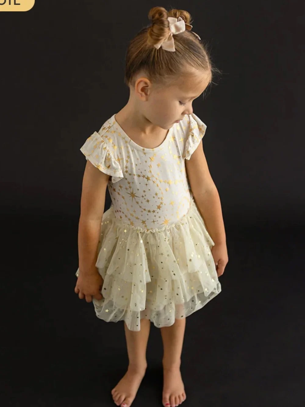 Posh Peanut Olympia Ruffled Cap Sleeve Tulle Dress